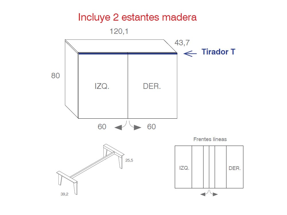 Aparador Frentes Lines cristal y espejo Compact 19 de Vive - 3