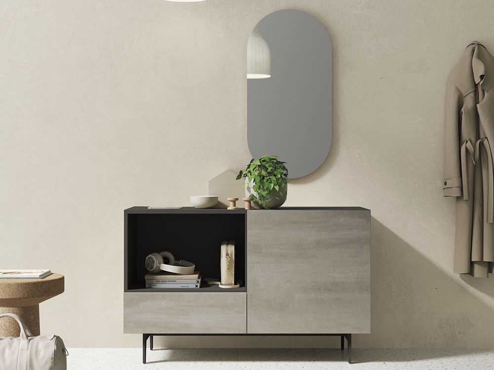 Mueble recibidor lacado con frentes porcelánicos Blaze Grey Compact 1 de Vive - 6
