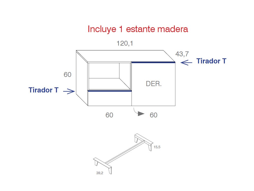 Mueble recibidor lacado con frentes porcelánicos Blaze Grey Compact 1 de Vive - 7