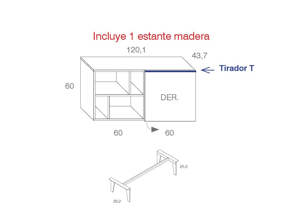 Mueble recibidor lacado con frente de chapa de Roble Tostado Compact 2 Vive - 10