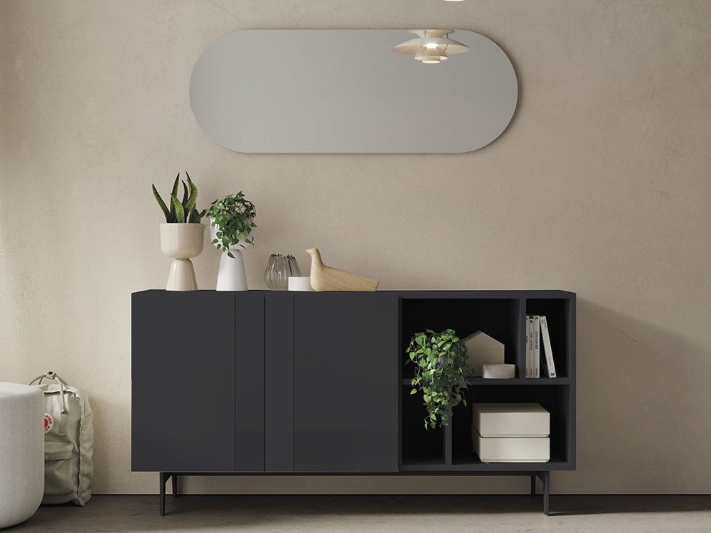 Mueble recibidor lacado con frentes de cristal Lines Compact 4 Vive - 4