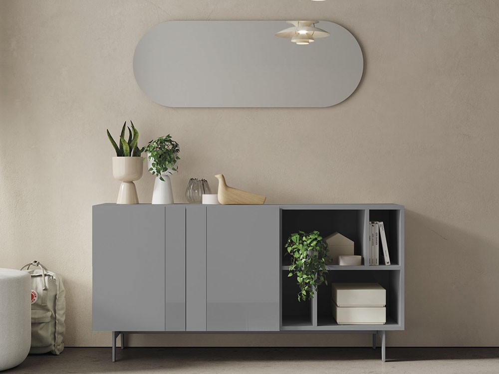 Mueble recibidor lacado con frentes de cristal Lines Compact 4 Vive - 5