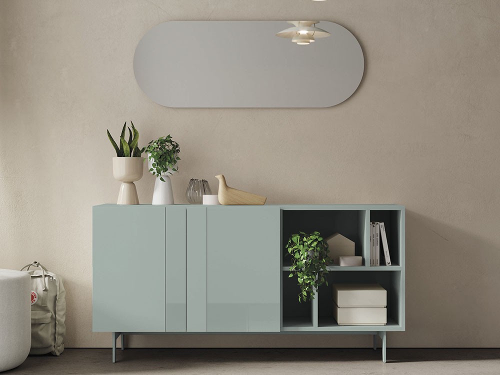 Mueble recibidor lacado con frentes de cristal Lines Compact 4 Vive - 6