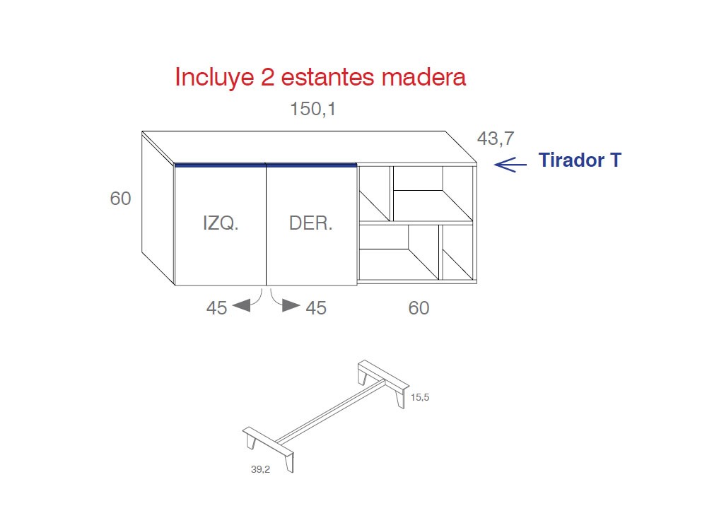 Mueble recibidor lacado con frentes de cristal Lines Compact 4 Vive - 11