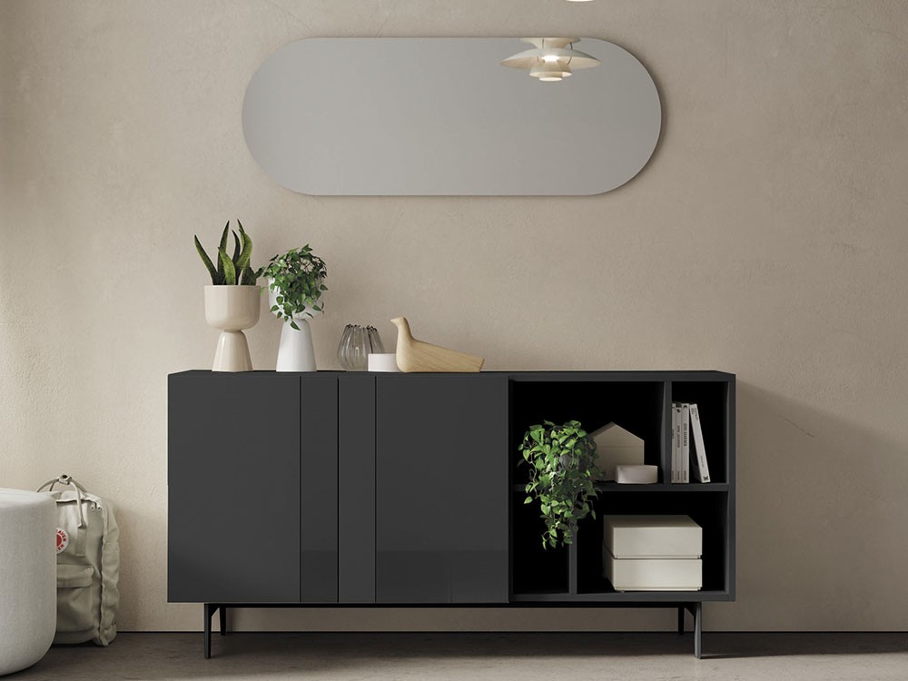 Mueble recibidor lacado con frentes de cristal Lines Compact 4 Vive - 7