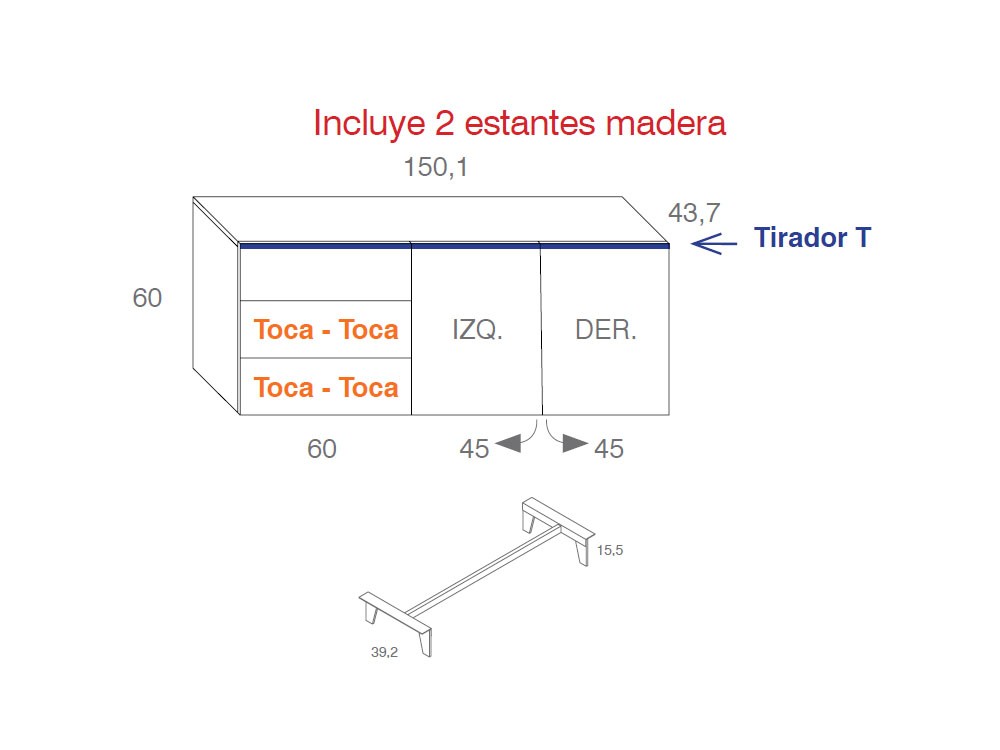 Mueble recibidor lacado con frentes cerámicos Blaze Dark Compact 5 Vive - 4