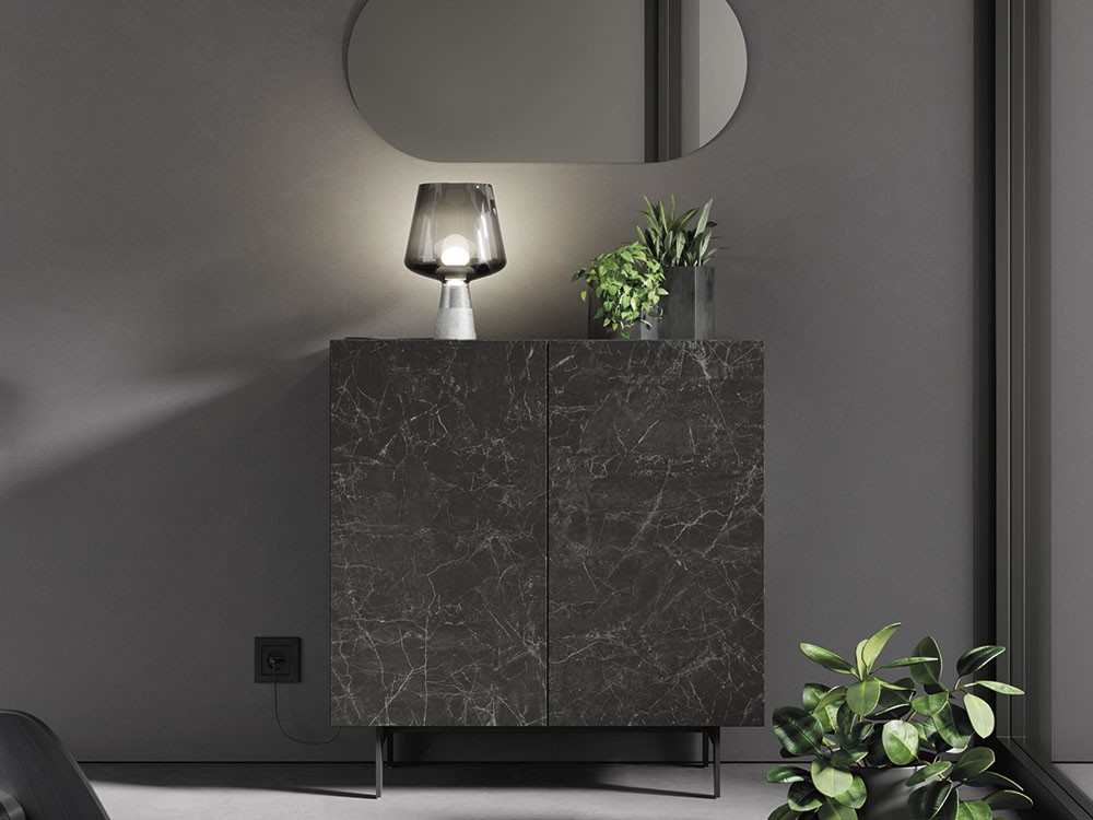 Mueble recibidor frentes cerámicos Nero Greco Compact 8 Vive - 1