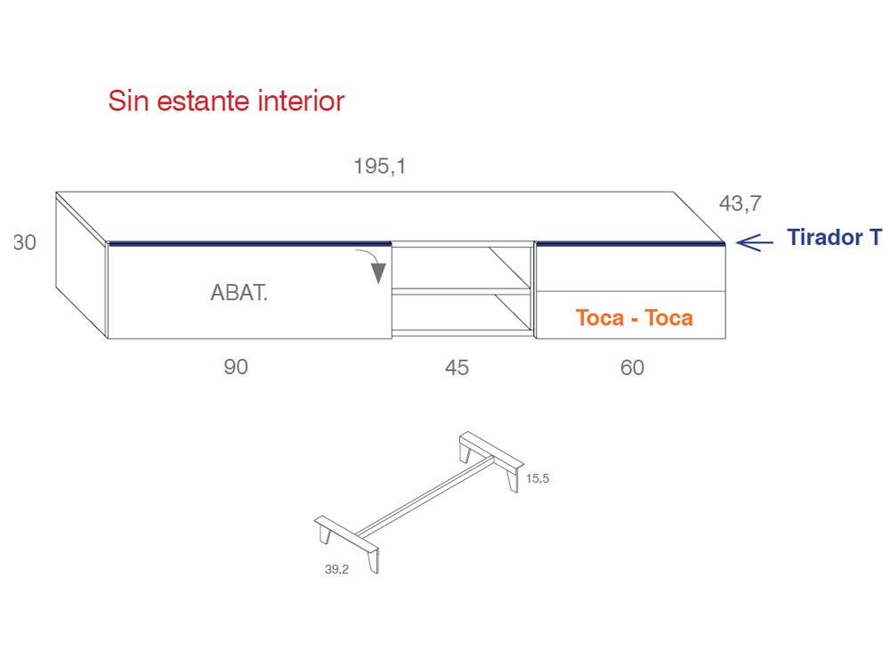 Mueble TV chapa Roble Tostado Compact 7 Vive - 8