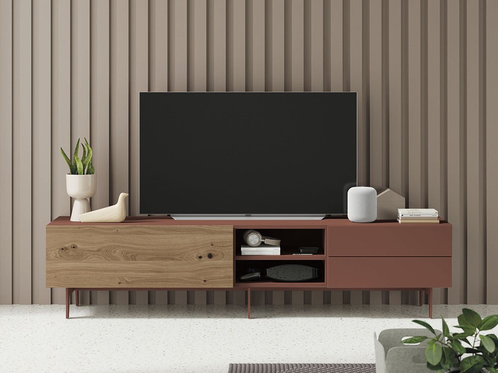 Mueble TV chapa Roble Tostado Compact 7 Vive - 2