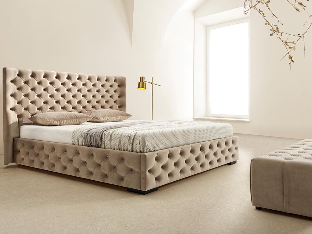 Cabecero tapizado Capitoné Meissa curvo de Acana Piel - 3