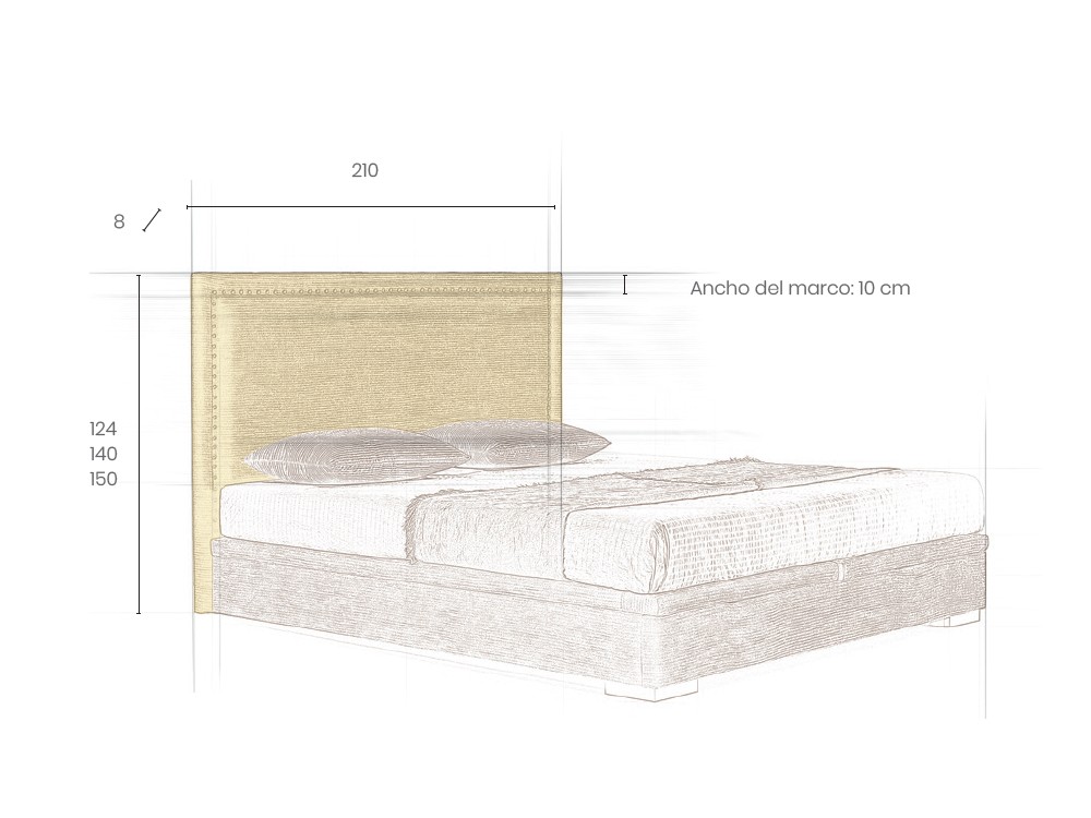 Cabecero tapizado Vulcano de Acana Piel - 7