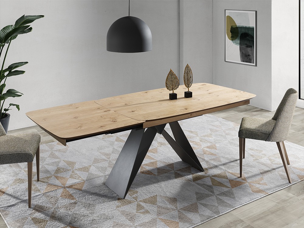 Mesa extensible Yakka en chapa natural de Indesan - 2