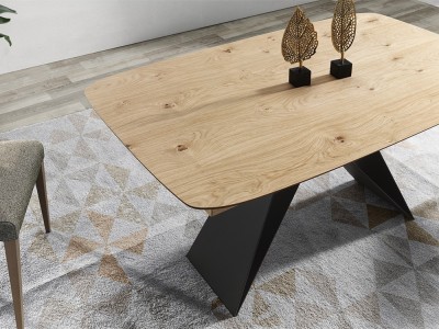 Mesa extensible Yakka en chapa natural de Indesan - 3