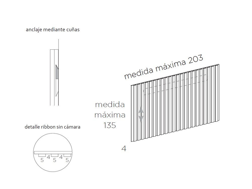 Panel alistonado para recibidor Ribbon
