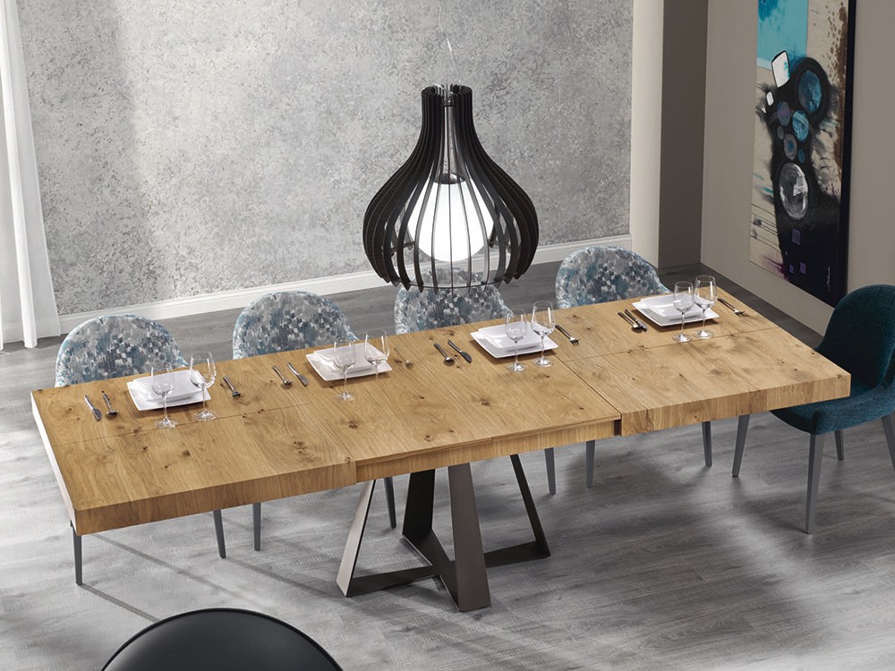 Mesa Cross extensible con sobre en chapa natural de Indesan - 3