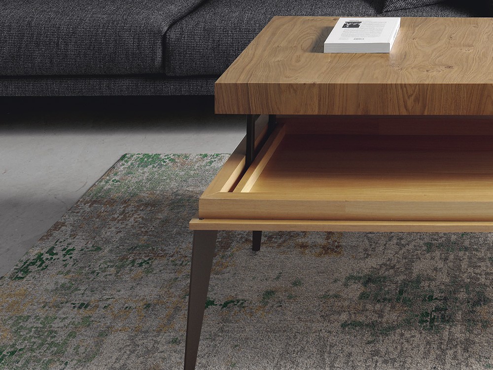 Mesa de centro elevable Demos en chapa natural o laca mate de Indesan - 3