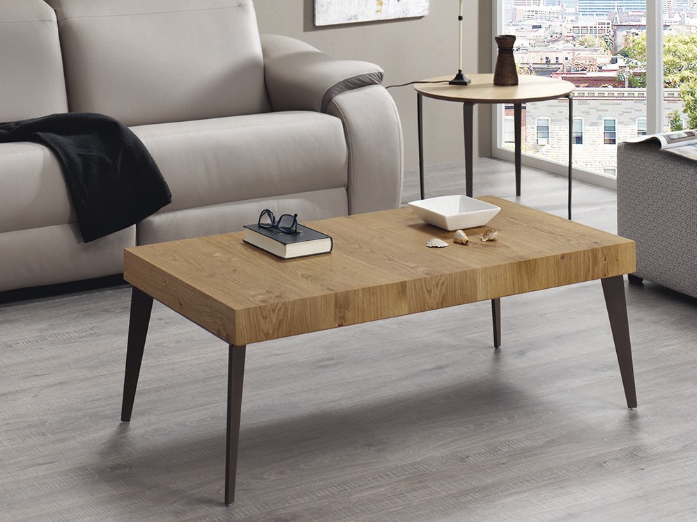 Mesa de centro elevable Demos en chapa natural o laca mate de Indesan - 8