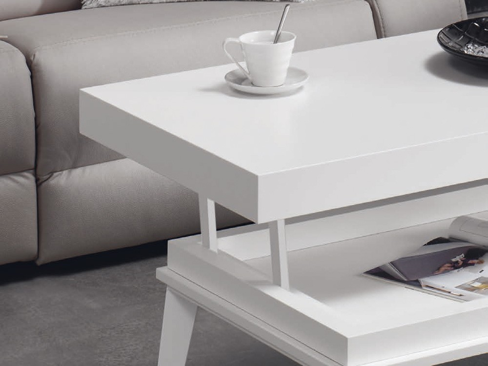 Mesa de centro elevable Demos en chapa natural o laca mate de Indesan - 5