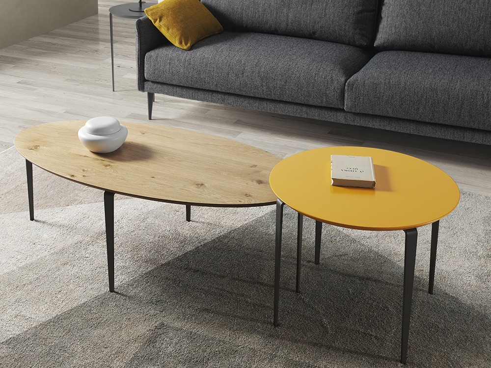 Mesa Kepler auxiliar redonda en chapa natural o laca mate de Indesan - 3