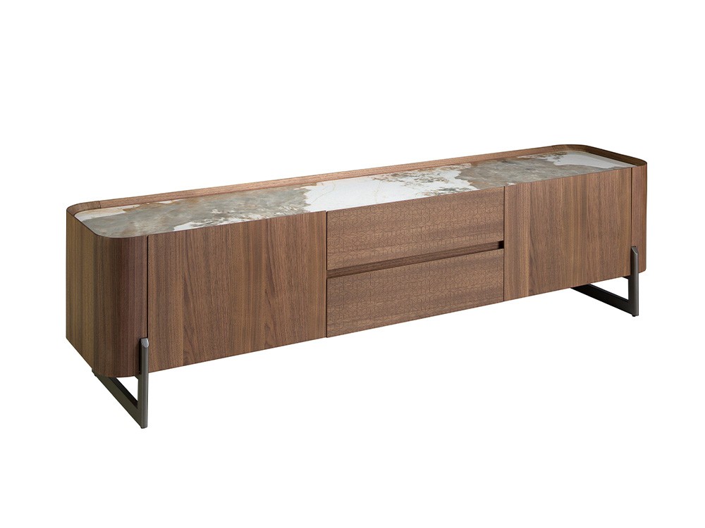 Mueble TV en chapa nogal y porcelánico 3250 Ángel Cerdá - 2