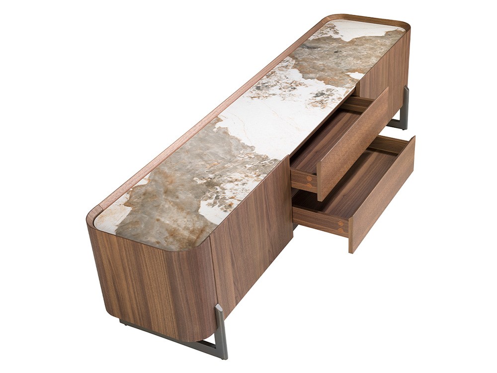 Mueble TV en chapa nogal y porcelánico 3250 Ángel Cerdá - 5