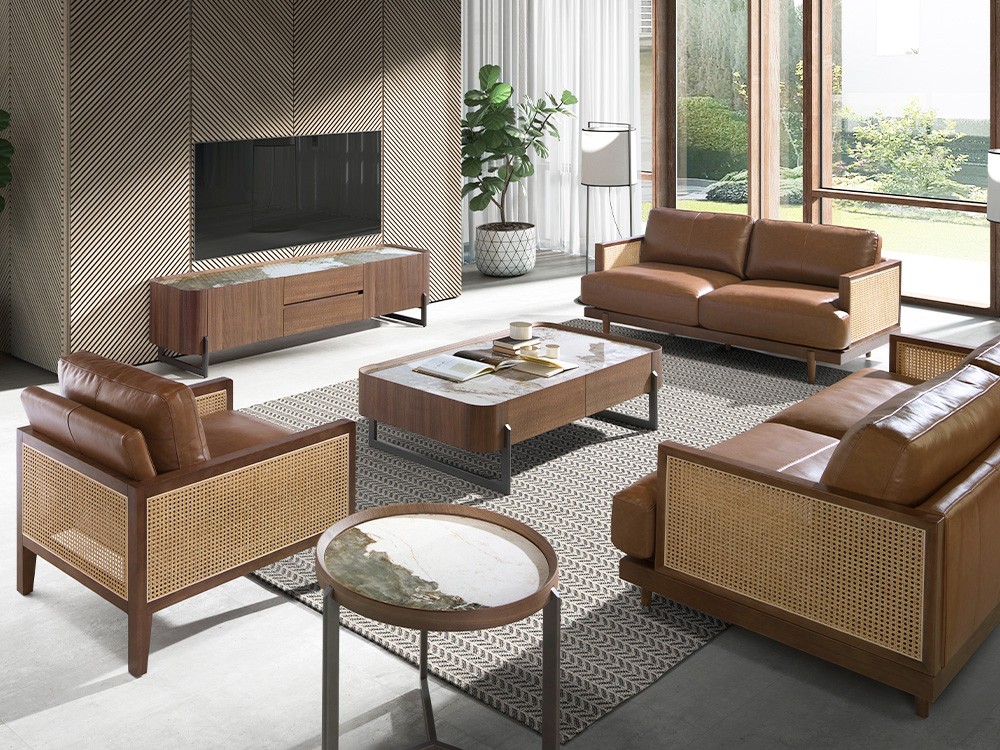 Mueble TV en chapa nogal y porcelánico 3250 Ángel Cerdá - 6