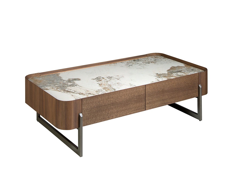 Mesa de centro 2131 en chapa nogal y porcelánico Ángel Cerdá - 2