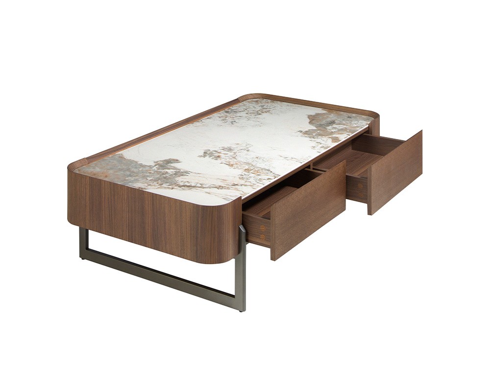 Mesa de centro 2131 en chapa nogal y porcelánico Ángel Cerdá - 3