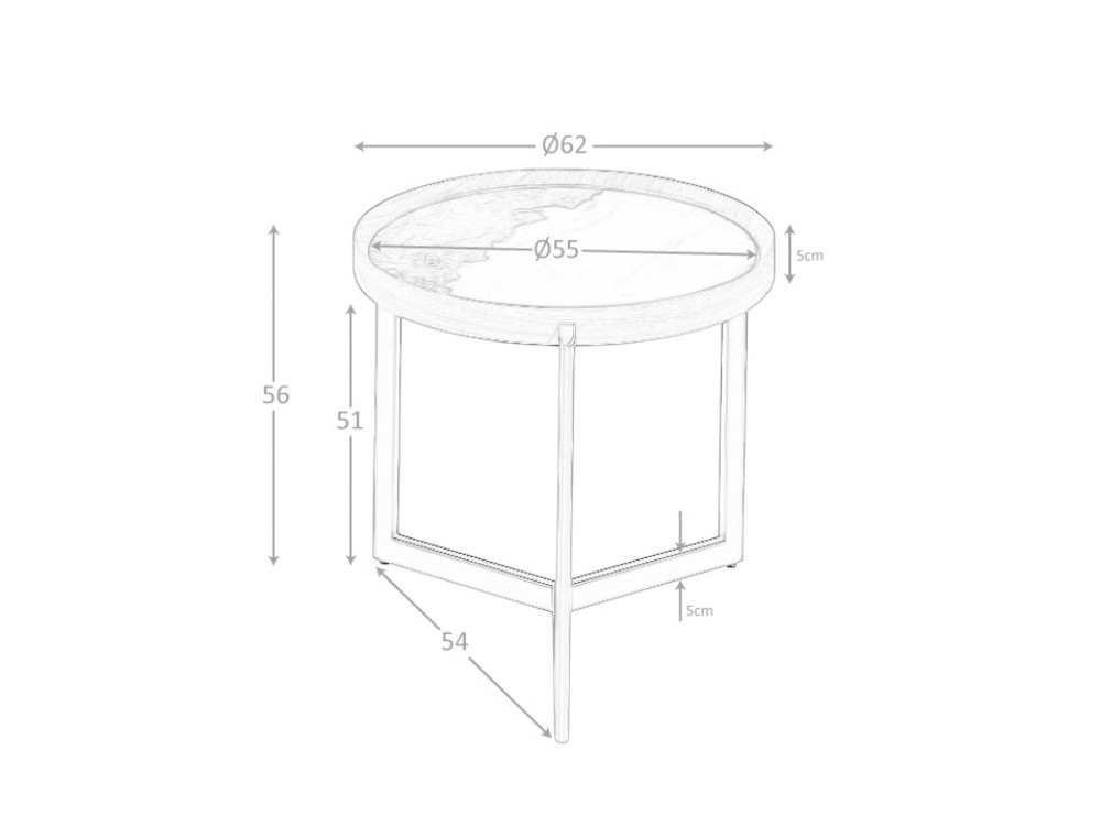 Mesa auxiliar 2130 con sobre en porcelánico Ángel Cerdá - 6