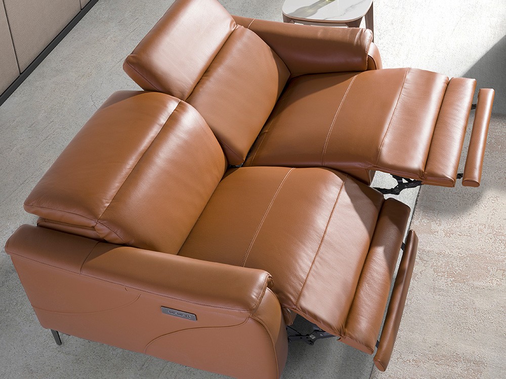 Sofá relax de dos o tres plazas 6180 | 6181 tapizado en piel marrón Ángel Cerdá - 14