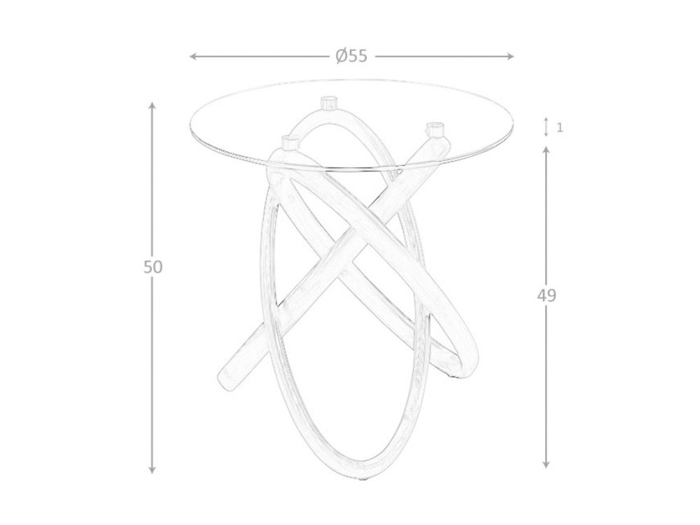 Mesa auxiliar 2126 patas de madera y sobre redondo de cristal Ángel Cerdá - 6