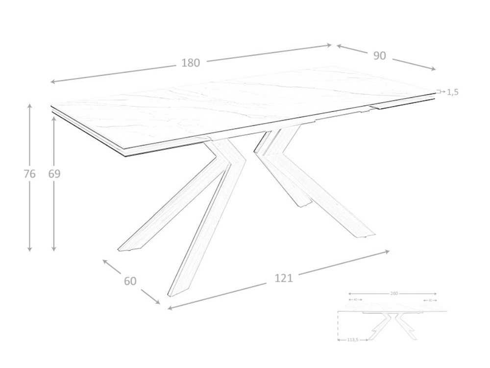 Mesa extensible con sobre porcelánico 1120 Ángel Cerdá - 8
