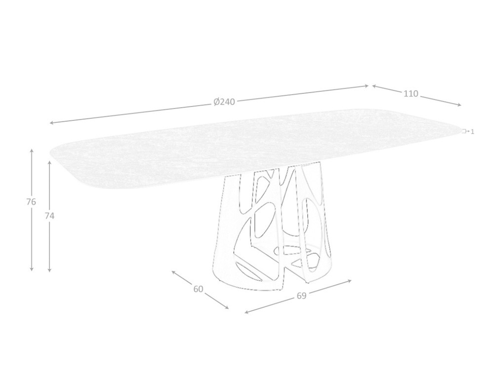 Mesa de comedor ovalada 1136 Ángel Cerdá - 6