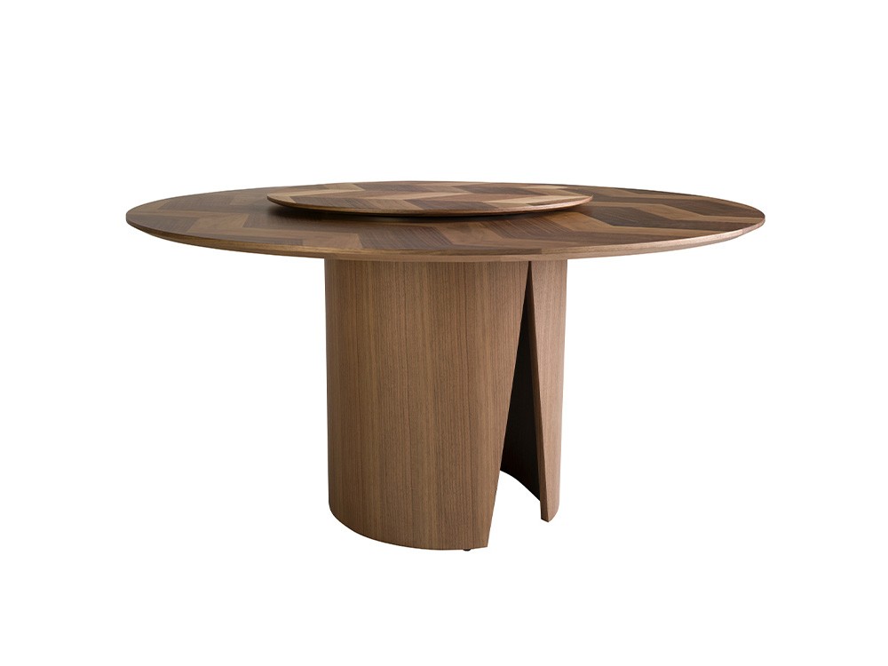 Mesa redonda con pieza giratoria en chapa natural nogal 1130 Ángel Cerdá - 5