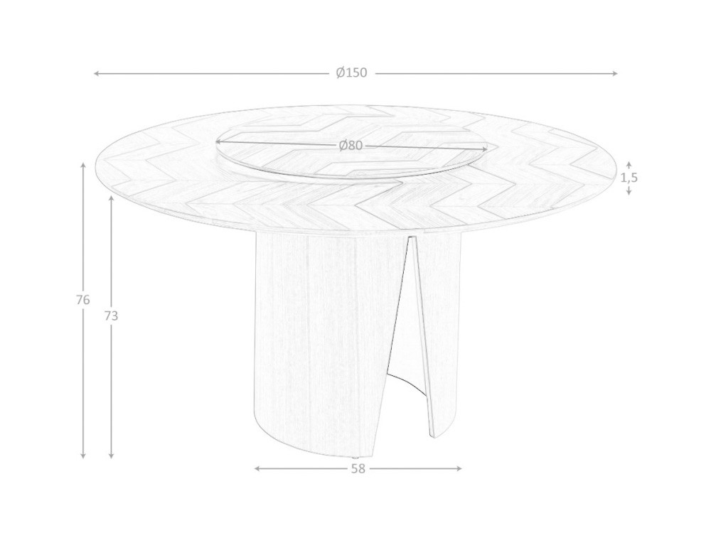 Mesa redonda con pieza giratoria en chapa natural nogal 1130 Ángel Cerdá - 9