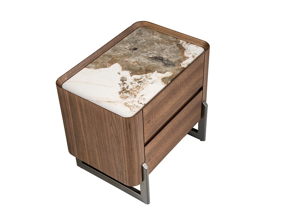 Mesita de noche en chapa natural nogal 7152 Ángel Cerdá - 7