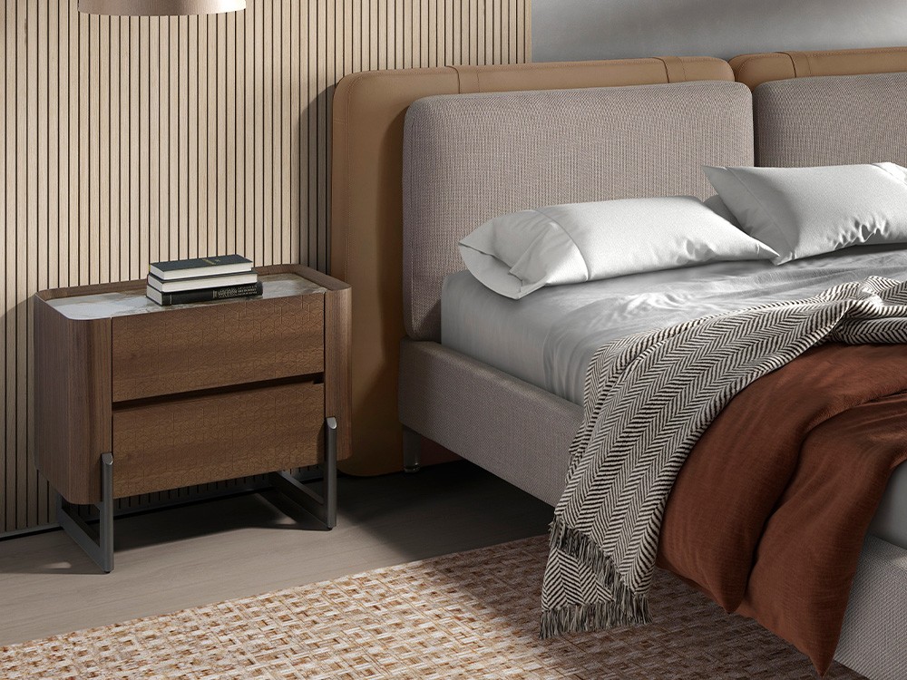 Mesita de noche en chapa natural nogal 7152 Ángel Cerdá - 1