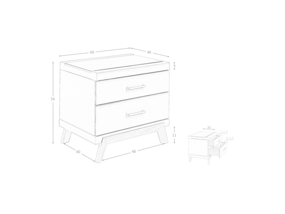 Mesita de noche tapizada en polipiel 7162 Ángel Cerdá - 8