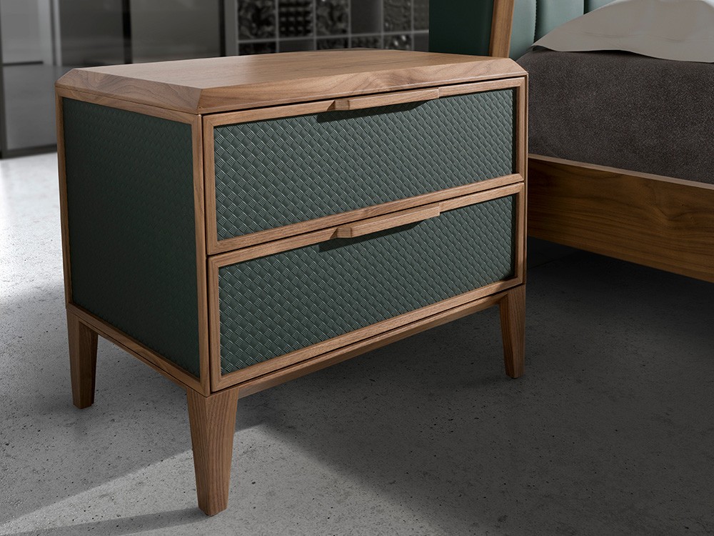 Mesita de noche en chapa nogal con frente de pvc 7149 Ángel Cerdá - 1