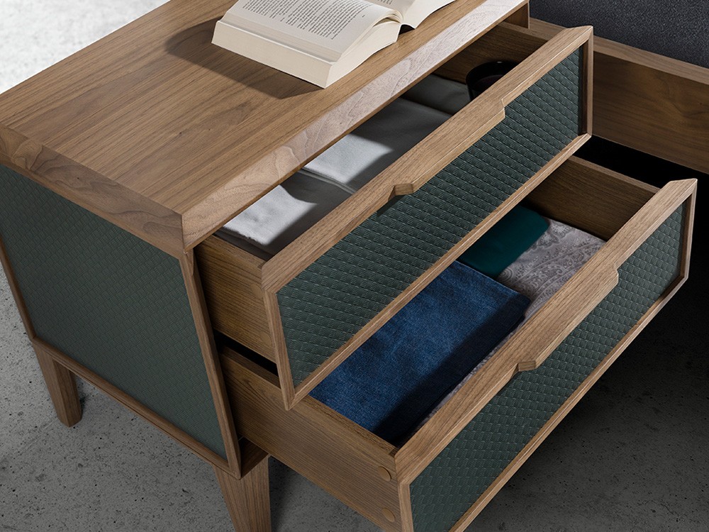 Mesita de noche en chapa nogal con frente de pvc 7149 Ángel Cerdá - 2