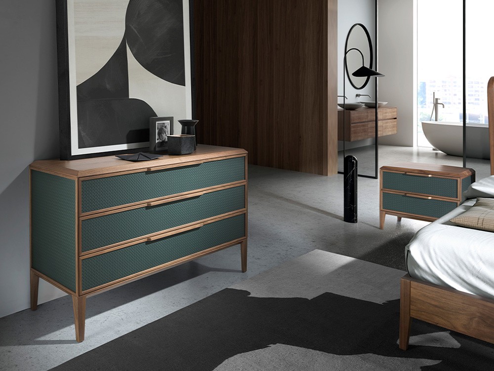 Cómoda en chapa nogal y pvc verde 7150 Ángel Cerdá - 1