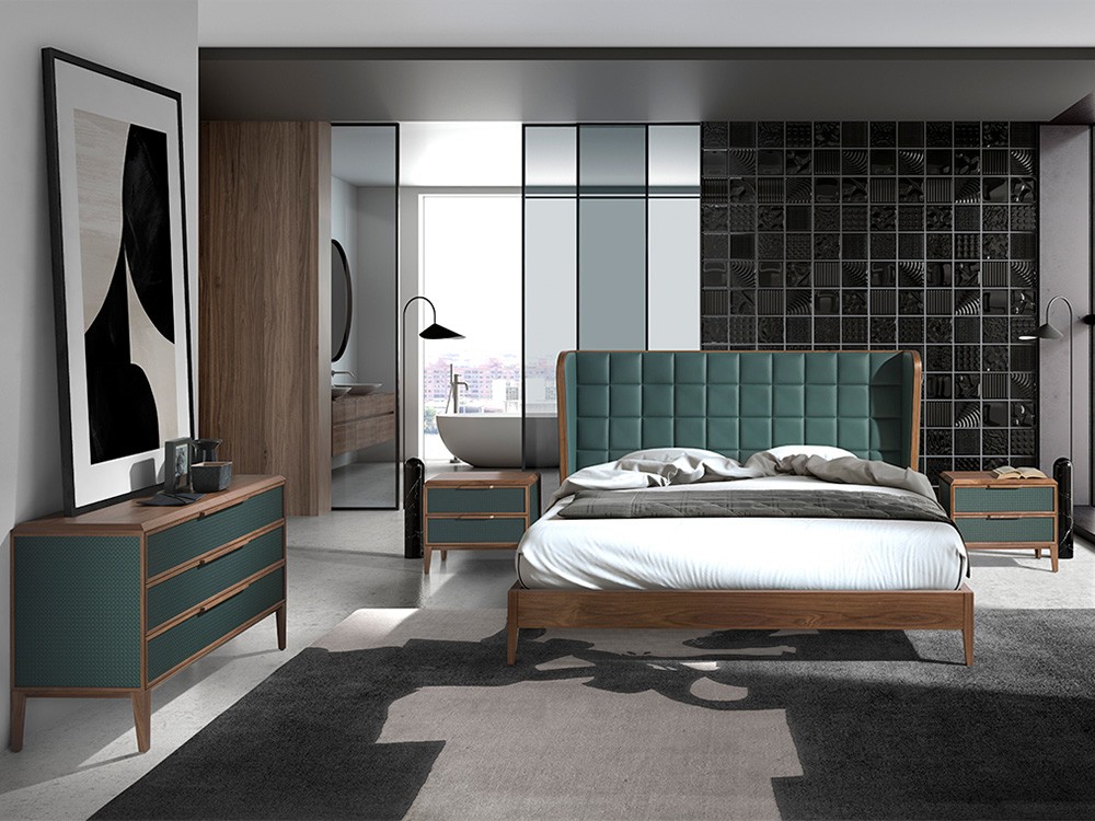 Cama tapizada en polipiel verde 7148 Ángel Cerdá - 9