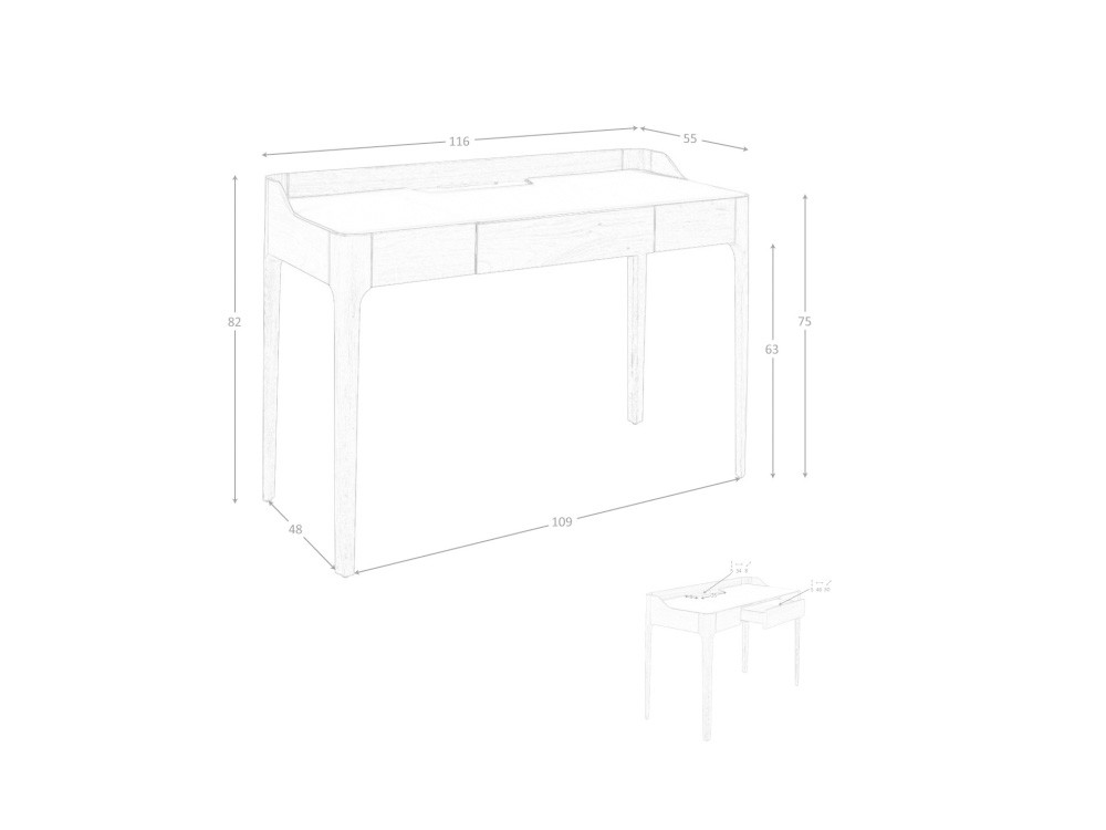 Escritorio tocador chapa nogal 7147 Ángel Cerdá - 7