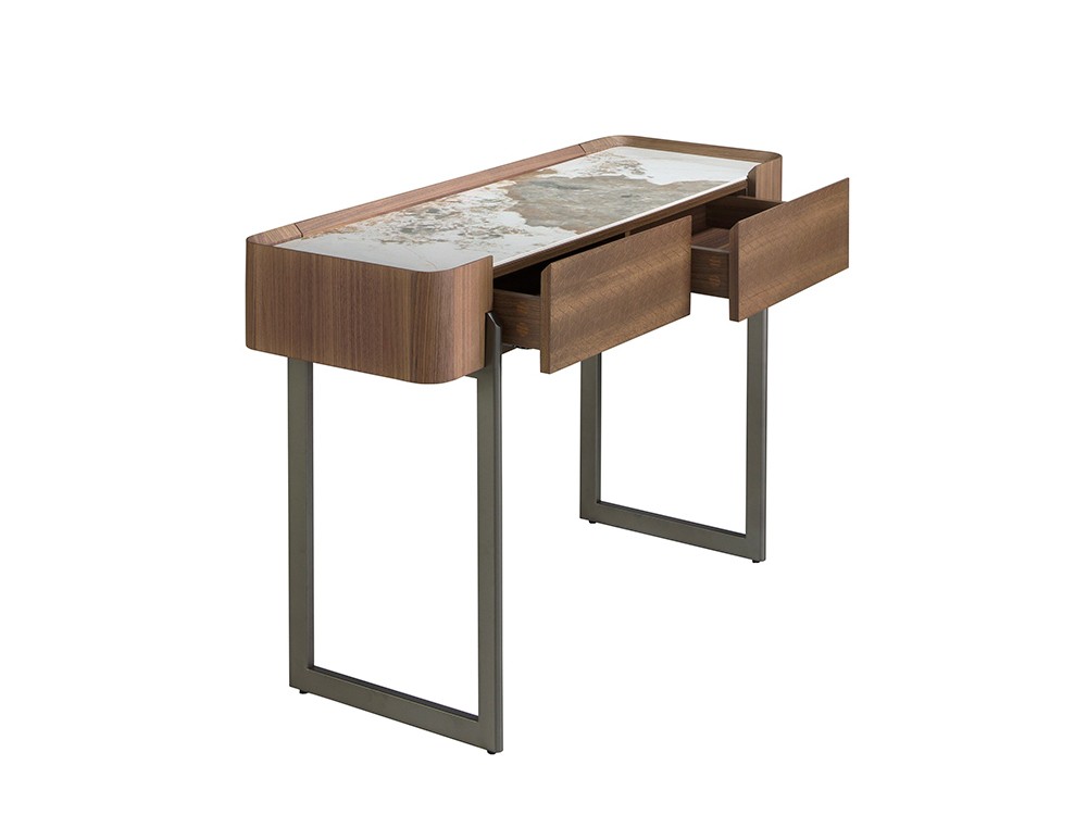 Consola chapa nogal con sobre porcelánico 3254 Ángel Cerdá - 4