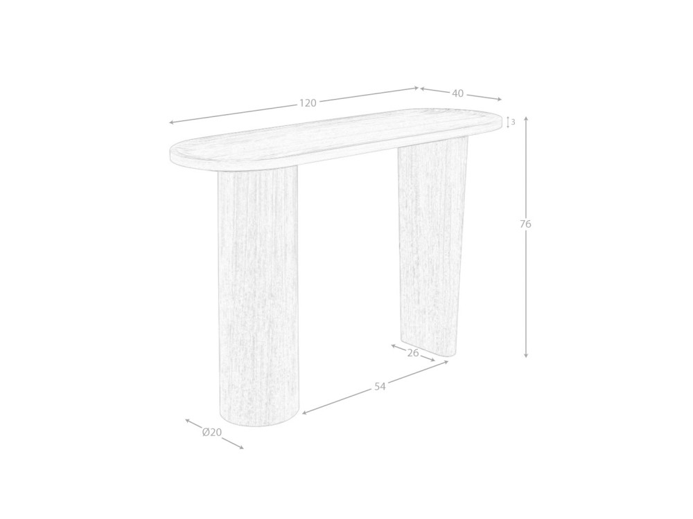 Consola ovalada chapa nogal 3249 Ángel Cerdá - 6