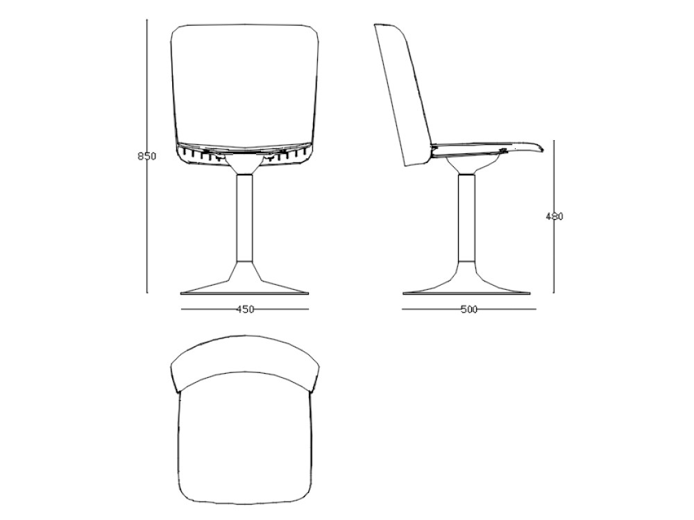 Silla giratoria Supra Trumpet tapizada en textil de ondarreta - 13