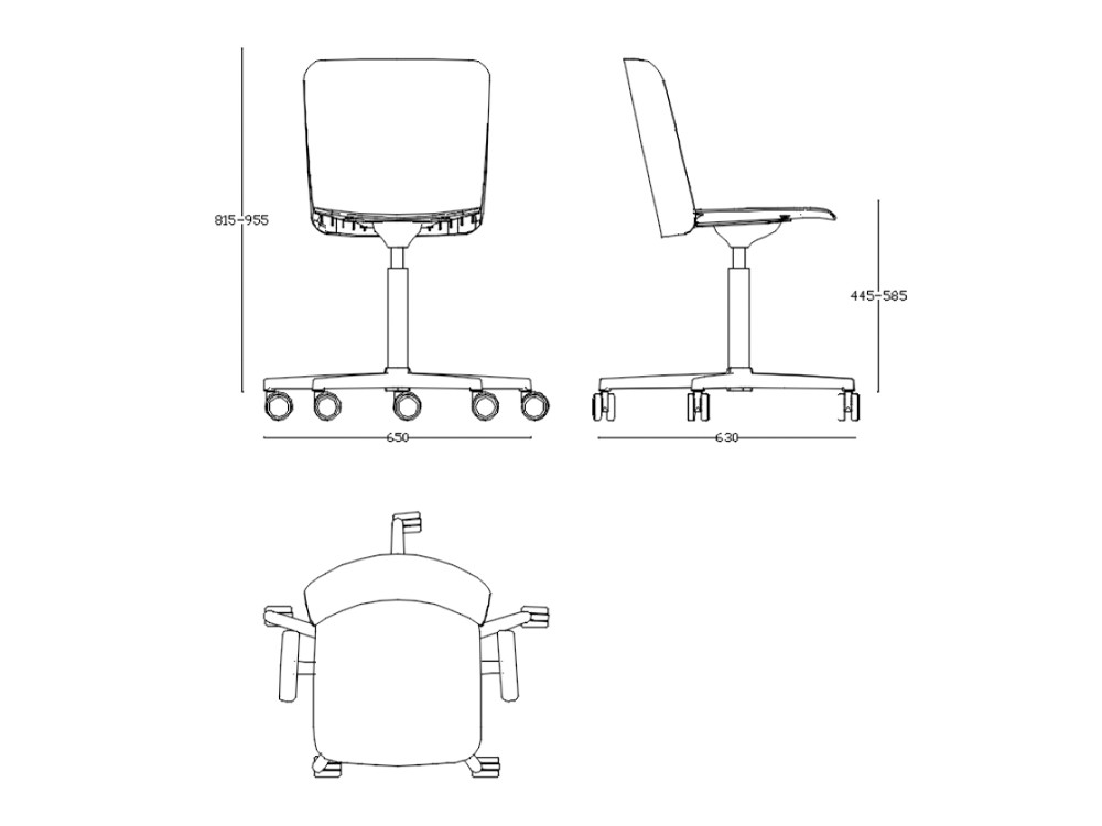Silla oficina giratoria y elevable con ruedas Supra polipropileno  de ondarreta - 24