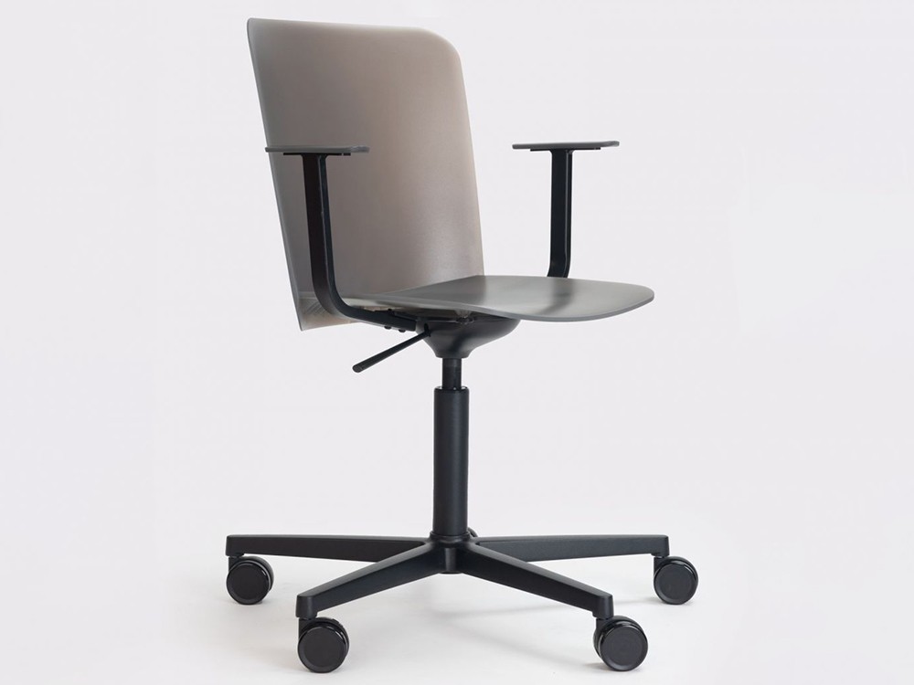 Silla oficina giratoria y elevable con ruedas y brazos Supra polipropileno  de ondarreta - 2