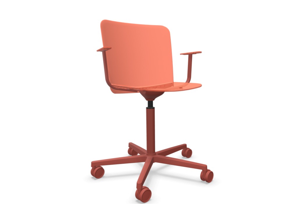 Silla oficina giratoria y elevable con ruedas y brazos Supra polipropileno  de ondarreta - 5