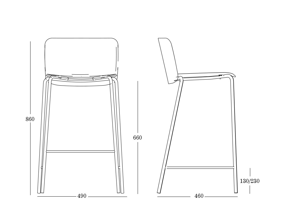 Taburete apilable Supra Polipropileno de Ondarreta - 27